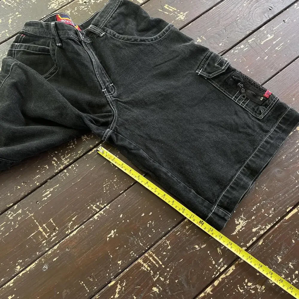 (32) Vintage 90s Y2K JNCO Jeans Jean Shorts Jorts Baggy Cargo Rave Skate 2000s - Picture 8 of 8